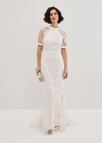 Phase Eight Poppy Embroidered Wedding Dress White Canada | LTDUBR-980